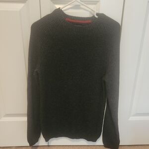 Banana Republic Dark Charcoal Crewneck Sweater with Red Neck Detail